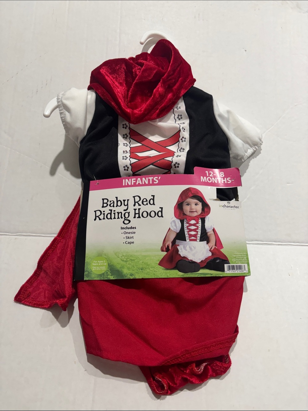 Infants' 12-18 months Baby Red Riding Hood Costume - Red, Black, White